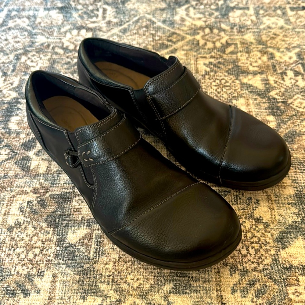 Clarks Black Slip On Shoes Women
